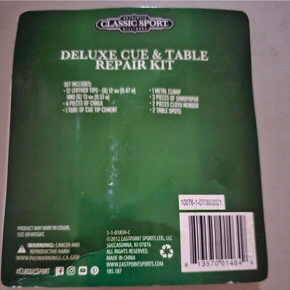 Authentic Classic Sport Billards Deluxe Cue & table repair kit set of (2) NWOT - Picture 2 of 3